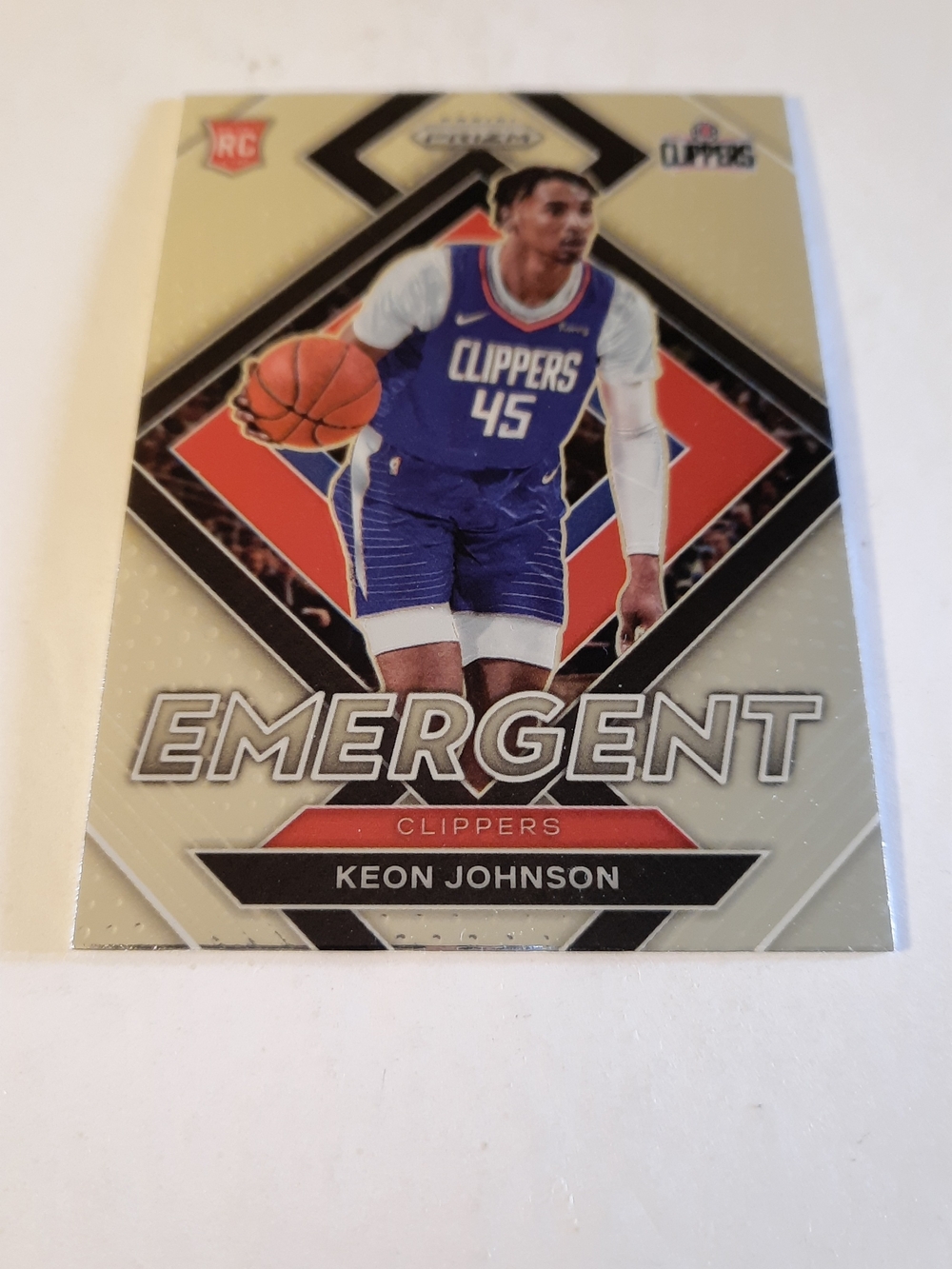 2021-22 Panini Prizm Emergent Keon Johnson RC Los Angeles Clippers Rookie Card